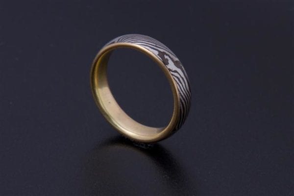 Mokume Gane Ring in Corinthium Aes